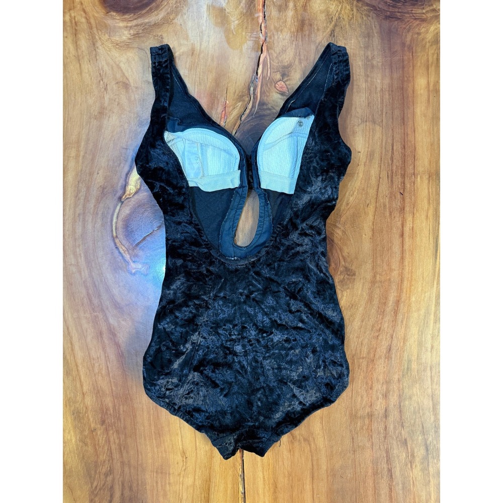 Vintage 60s 70s 1 Piece Swimsuit 9/10 Robby Fashions Beach Velour Keyhole Swim - Picture 3 of 11